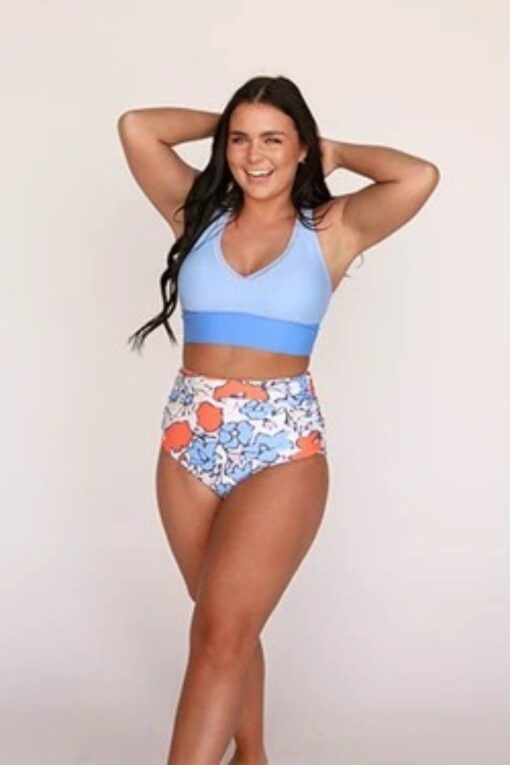 Amore Blue Point Break Crop Bikini Set - Image 5