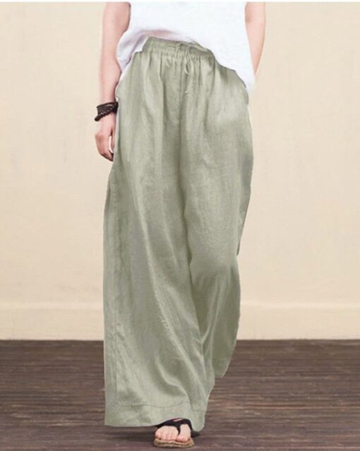 Casual Loose Women Trouser Oversize Pockets Wide Leg Pants - Image 4