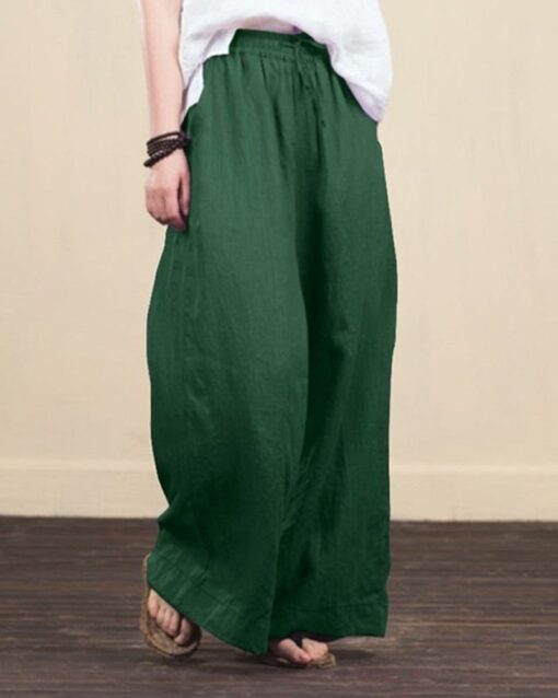 Casual Loose Women Trouser Oversize Pockets Wide Leg Pants - Image 10