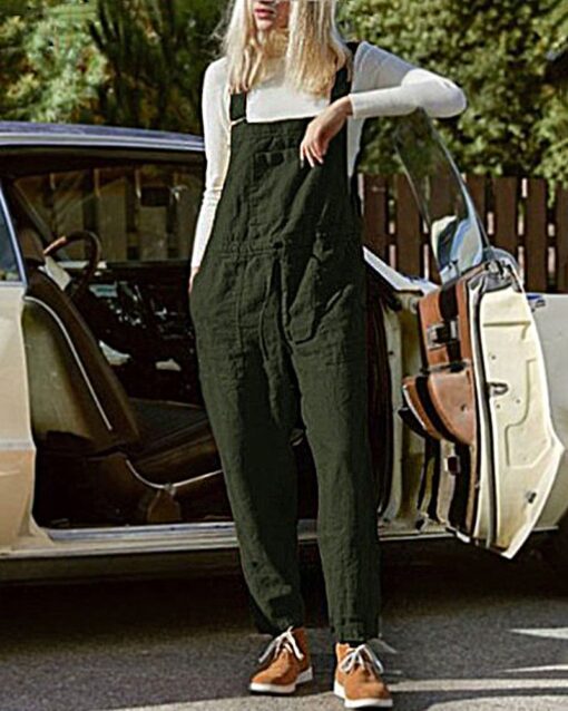 Casual Sleeveless Scoop Neck Short Romper Jumpsuit with Pockets - Image 9