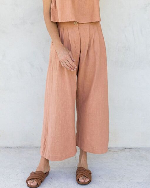 Cropped Wide Leg Pants Casual Pants - Image 4