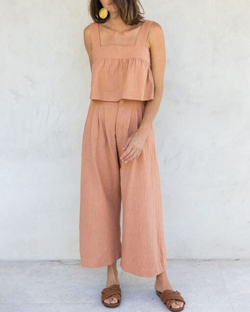 Cropped Wide Leg Pants Casual Pants - Image 5