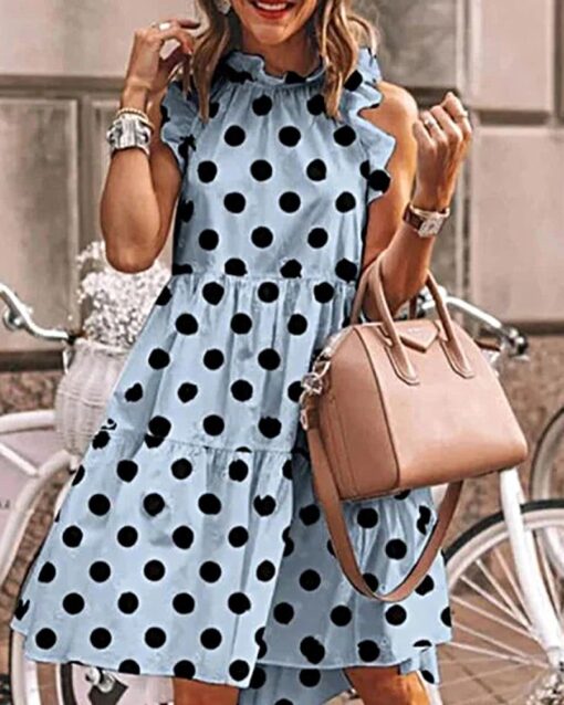 Full Neck Shirts Dresses Summer Short Sleeve Floral Print Dress Maxi Midi Bohemian Tunic Sun Dresses