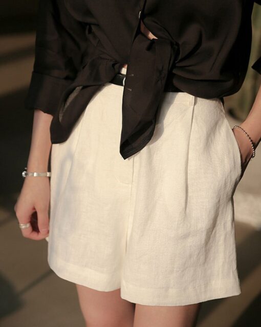 High Waist Wide Leg Summer Loose Black Casual Hot Shorts - Image 7