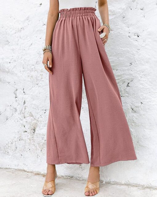 High Waisted Straight Leg Pants Wide Leg Casual Relaxed Fit Lounge Sweatpants - Image 7