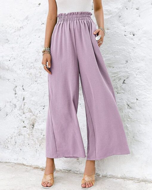 High Waisted Straight Leg Pants Wide Leg Casual Relaxed Fit Lounge Sweatpants - Image 13