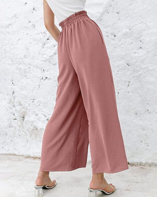 High Waisted Straight Leg Pants Wide Leg Casual Relaxed Fit Lounge Sweatpants - Image 9