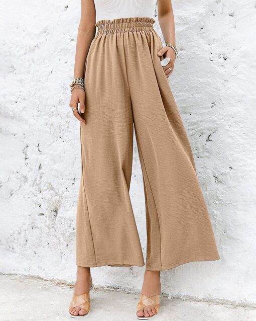 High Waisted Straight Leg Pants Wide Leg Casual Relaxed Fit Lounge Sweatpants - Image 17