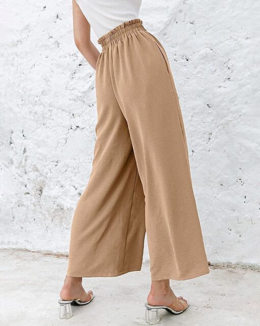 High Waisted Straight Leg Pants Wide Leg Casual Relaxed Fit Lounge Sweatpants - Image 19