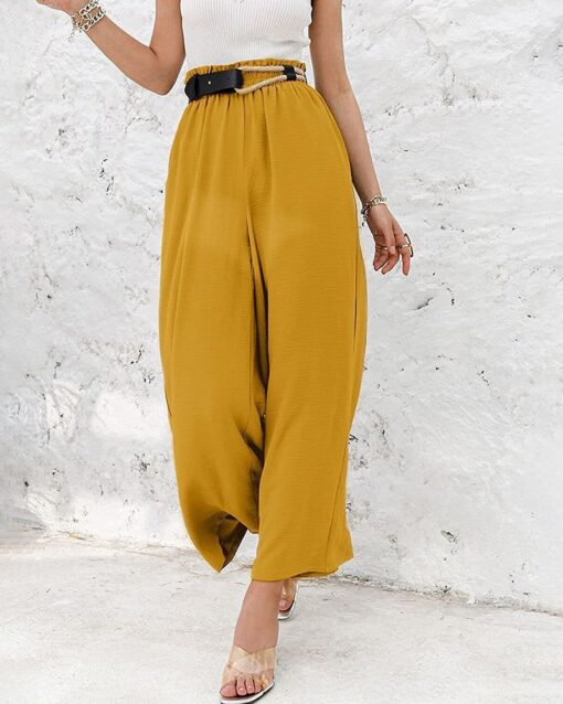 High Waisted Straight Leg Pants Wide Leg Casual Relaxed Fit Lounge Sweatpants - Image 11