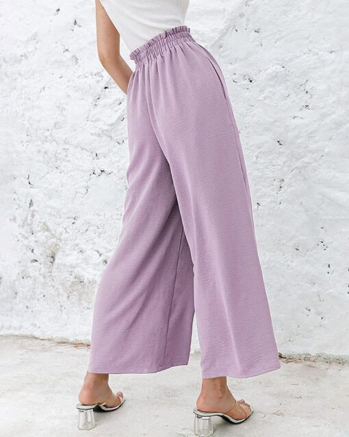 High Waisted Straight Leg Pants Wide Leg Casual Relaxed Fit Lounge Sweatpants - Image 15