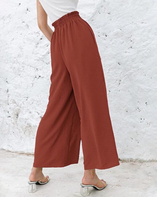 High Waisted Straight Leg Pants Wide Leg Casual Relaxed Fit Lounge Sweatpants - Image 25