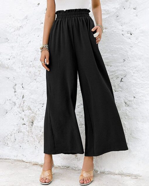 High Waisted Straight Leg Pants Wide Leg Casual Relaxed Fit Lounge Sweatpants - Image 28