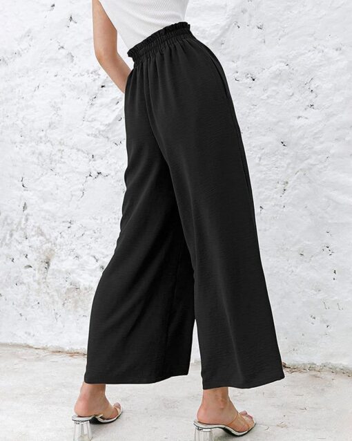 High Waisted Straight Leg Pants Wide Leg Casual Relaxed Fit Lounge Sweatpants - Image 29