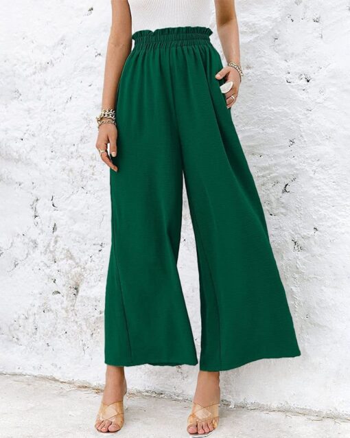 High Waisted Straight Leg Pants Wide Leg Casual Relaxed Fit Lounge Sweatpants - Image 35