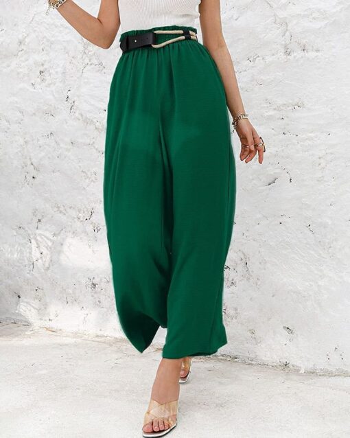 High Waisted Straight Leg Pants Wide Leg Casual Relaxed Fit Lounge Sweatpants - Image 23