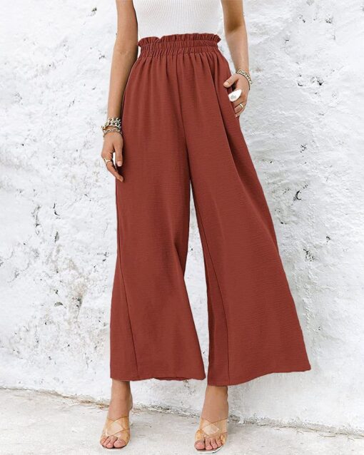 High Waisted Straight Leg Pants Wide Leg Casual Relaxed Fit Lounge Sweatpants - Image 24