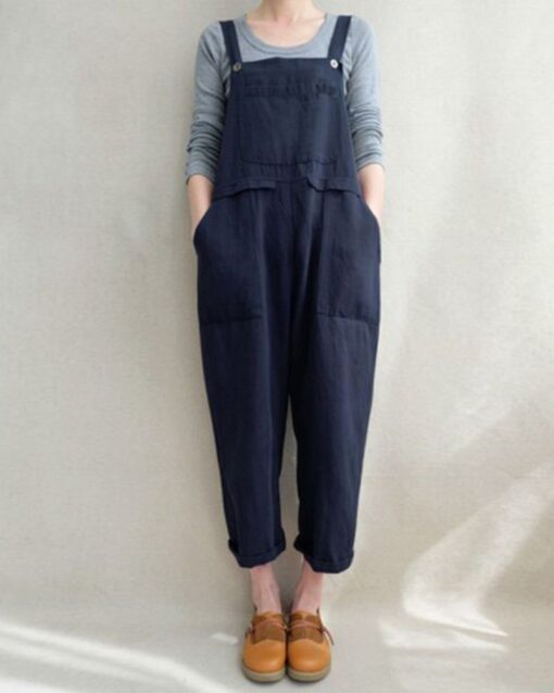 Overalls Baggy Bib Loose Overalls Jumpsuit Wide Leg Harem Casual Rompers - Image 9