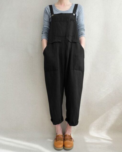 Overalls Baggy Bib Loose Overalls Jumpsuit Wide Leg Harem Casual Rompers - Image 10