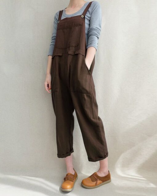 Overalls Baggy Bib Loose Overalls Jumpsuit Wide Leg Harem Casual Rompers - Image 4