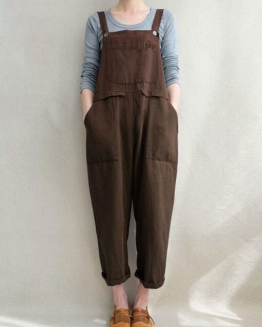 Overalls Baggy Bib Loose Overalls Jumpsuit Wide Leg Harem Casual Rompers - Image 3