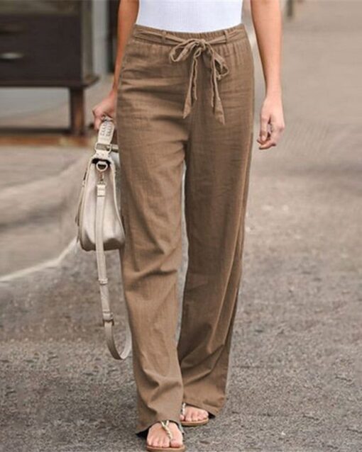 Pants Wide Leg High Waisted Drawstring Baggy Trousers Pants - Image 10