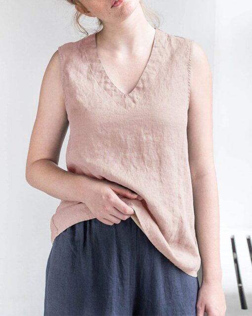 V-neck Sleeveless Shirt Camisole Tank Top - Image 3