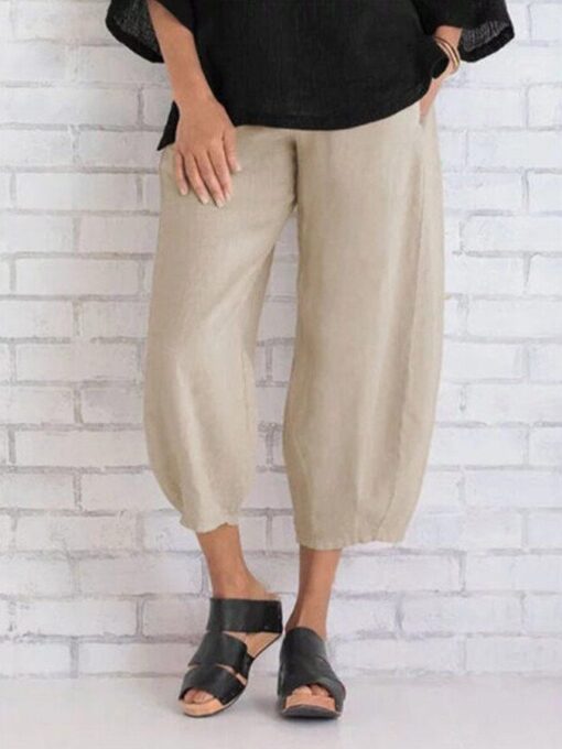 Simple Loose Casual Capris - Image 2