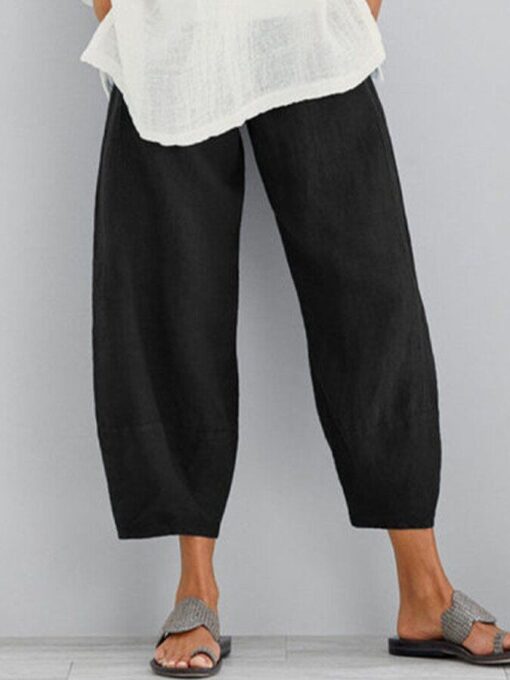 Simple Loose Casual Capris - Image 5