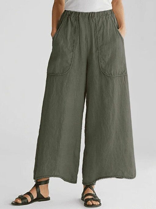 Casual Pocket Wide-Leg Pants - Image 3