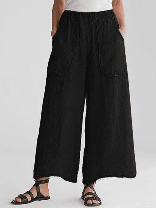 Casual Pocket Wide-Leg Pants - Image 5