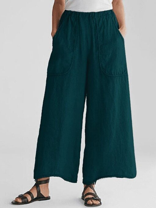 Casual Pocket Wide-Leg Pants - Image 4