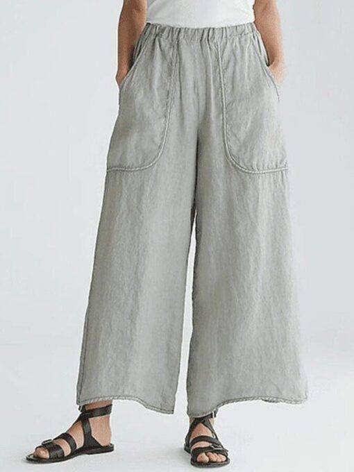 Casual Pocket Wide-Leg Pants - Image 2