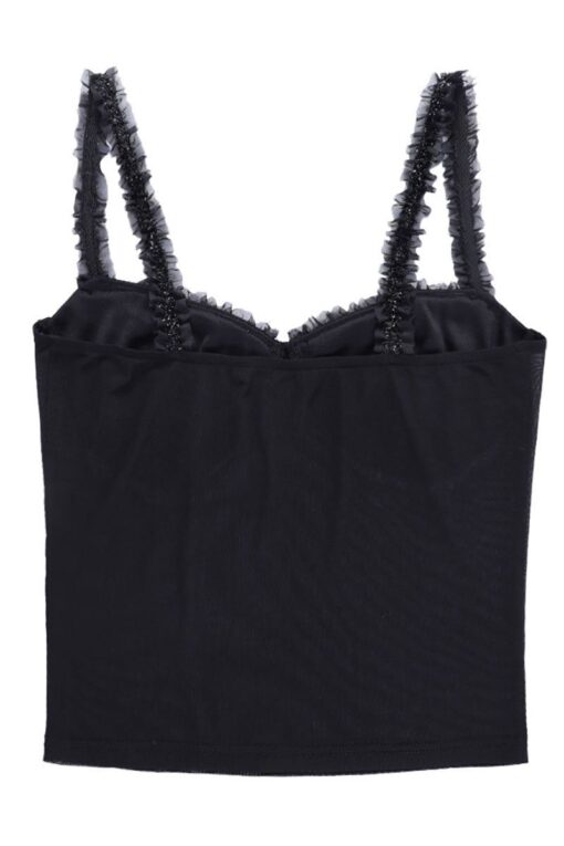 Ruffled Trim See Through Cami Crop Top - Image 13