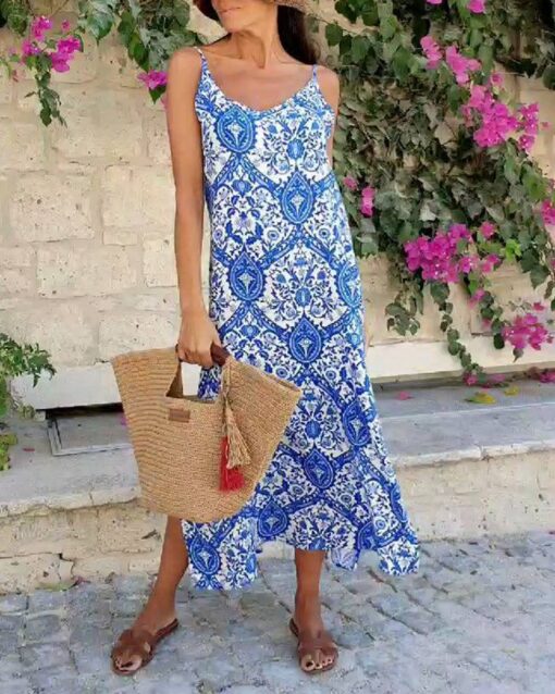 Sleeveless Bohemian Print Dress