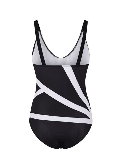 Casual V-Neck One Piece Swimsuit - Image 5