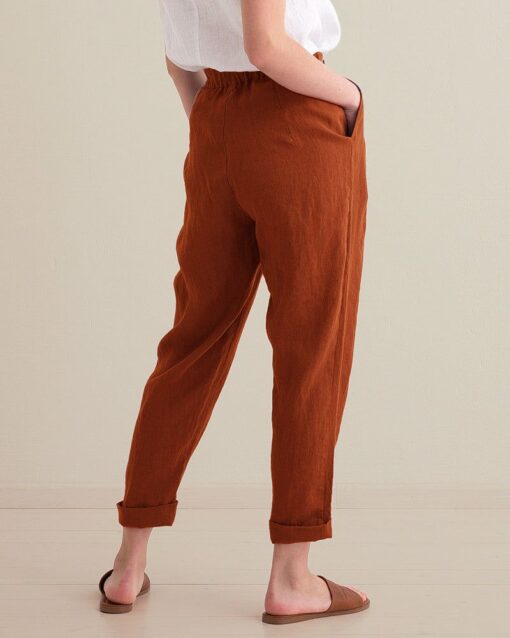 Trousers Elegant Classic High Waist Trousers with Pockets - Image 2