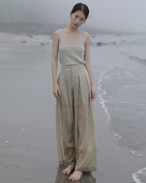 High Waist Drape Wide Leg Pants - Image 2