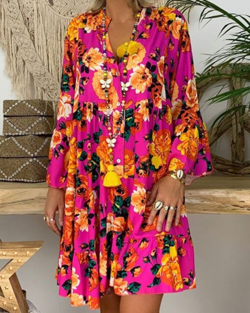 V-neck printed dress - Image 2