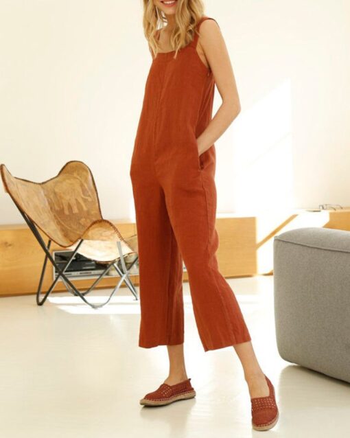 Hidden Zipper Overalls Jumpsuits - Image 4