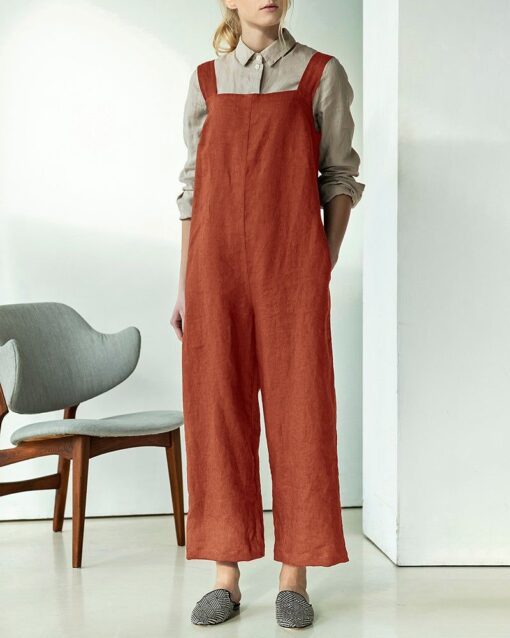 Hidden Zipper Overalls Jumpsuits - Image 2