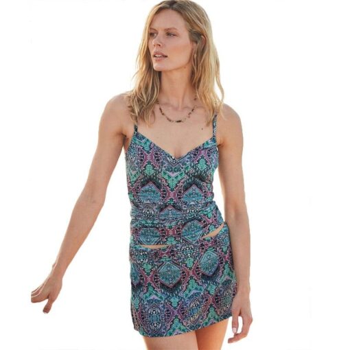 Ruched Swim Floral Print Tankini Set Swimsuit - Image 4