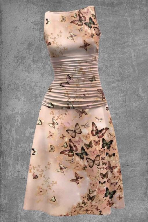 Women's Butterfly Art Design Midi Dress - Image 2