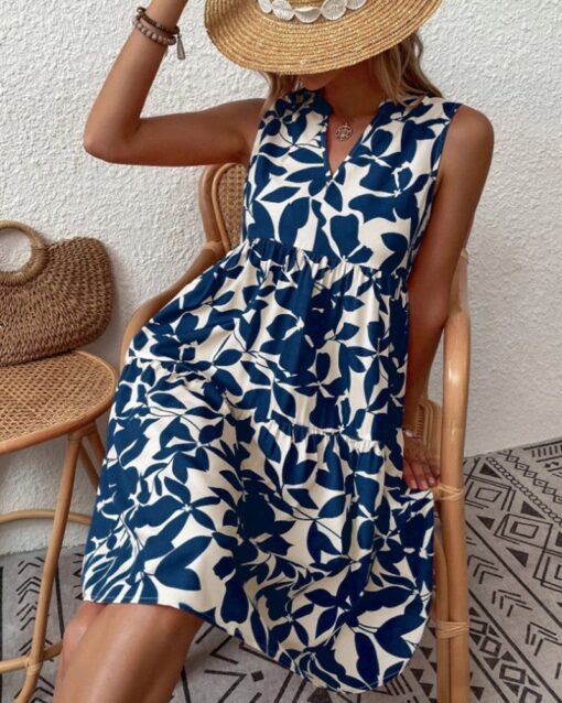 Sleeveless Bohemian Print Dress - Image 3