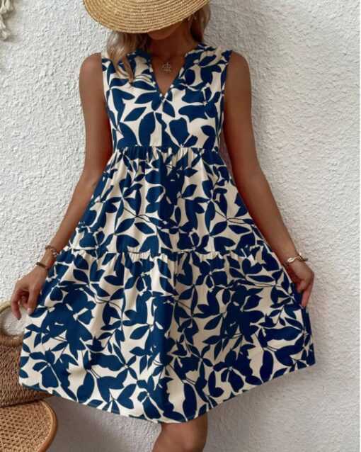 Sleeveless Bohemian Print Dress