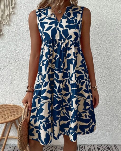 Sleeveless Bohemian Print Dress - Image 2