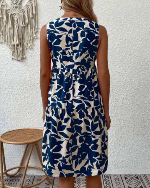 Sleeveless Bohemian Print Dress - Image 4