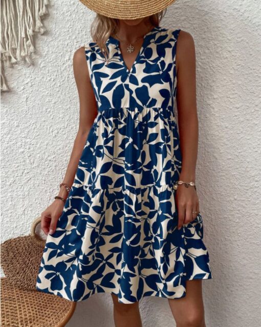 Sleeveless Bohemian Print Dress - Image 7