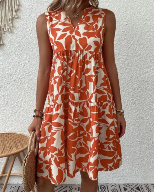 Sleeveless Bohemian Print Dress - Image 9