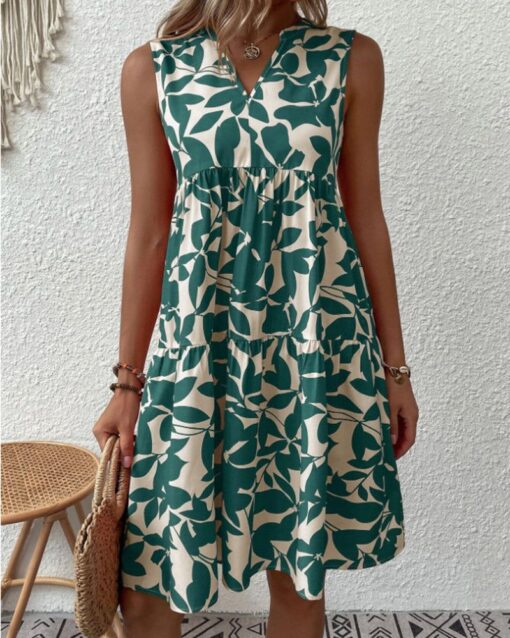 Sleeveless Bohemian Print Dress - Image 8